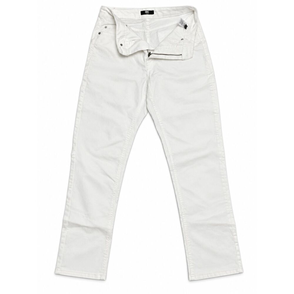 **FRYE White Straight Leg Jeans**